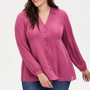 Fuchsia Button Blouse